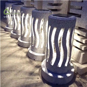 Hollow Carved Stone Lanterns Landscape