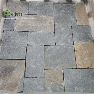 Light Blue and Yellow Loose Stone Brick Look