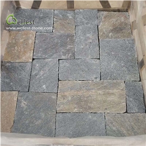 Light Blue and Yellow Loose Stone Brick Look