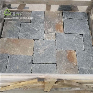 Light Blue and Yellow Loose Stone Brick Look