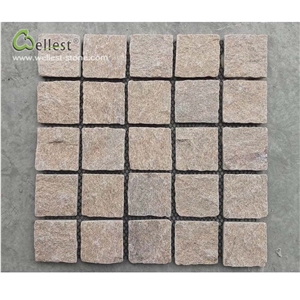 Light Brown Mesh Backed Cube Stone Luxury Garden