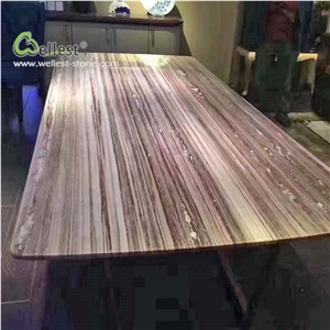 Light Purple Brown Big Size Marble Dining Tabletop