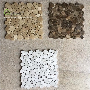 Pattern Mosaic Pebble Meshed Flat Surface