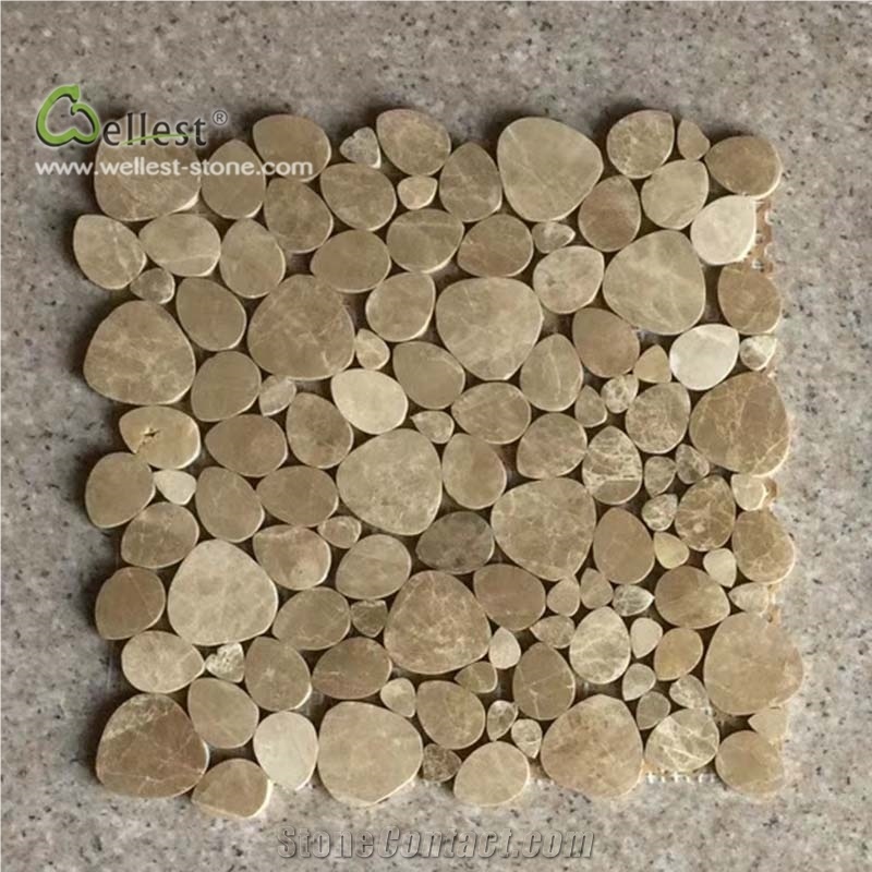 Pattern Mosaic Pebble Meshed Flat Surface