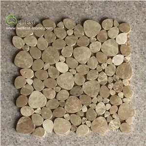 Pattern Mosaic Pebble Meshed Flat Surface