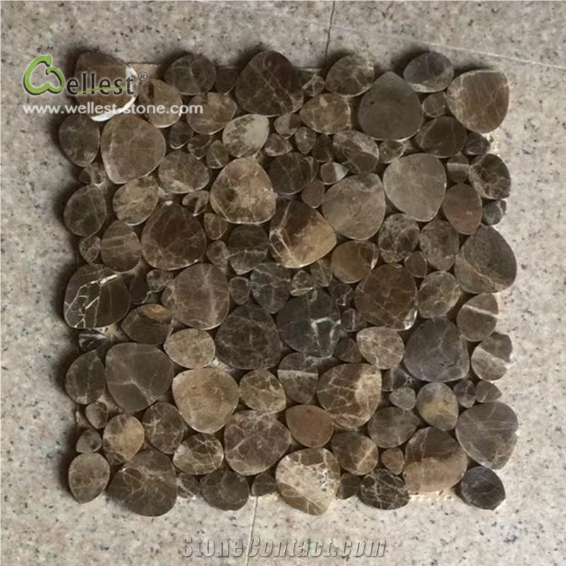 Pattern Mosaic Pebble Meshed Flat Surface