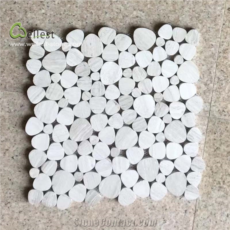 Pattern Mosaic Pebble Meshed Flat Surface