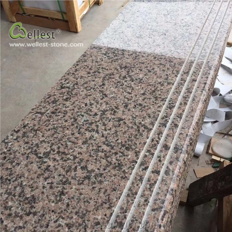 Pink Steps Risers Stairs Treads Grooved Line