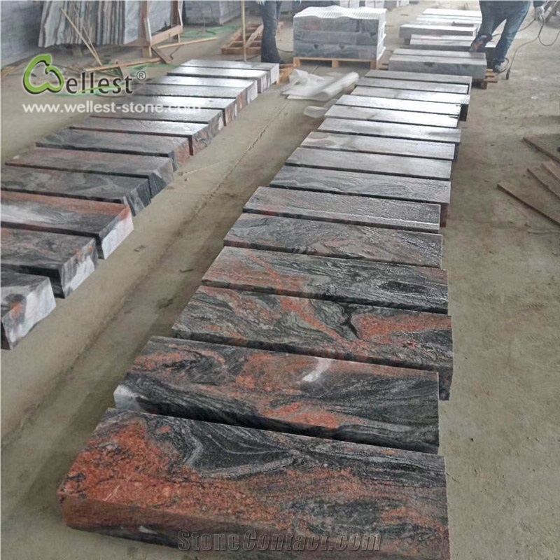 Red Black Mixed Color Kerb Stone