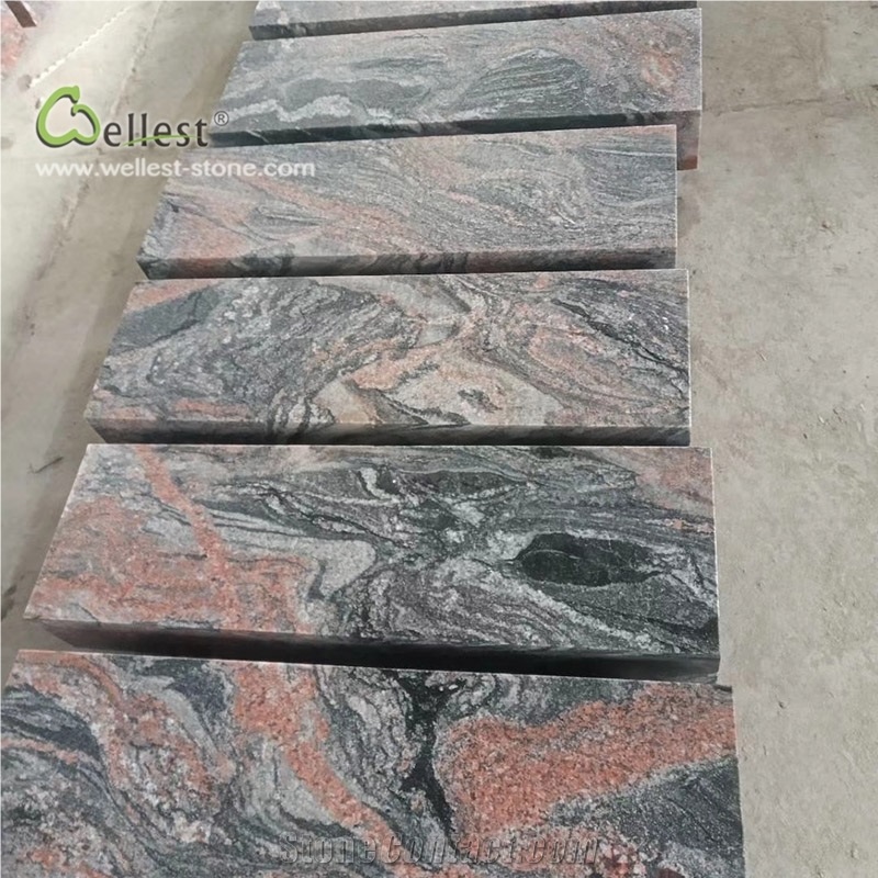 Red Black Mixed Color Kerb Stone
