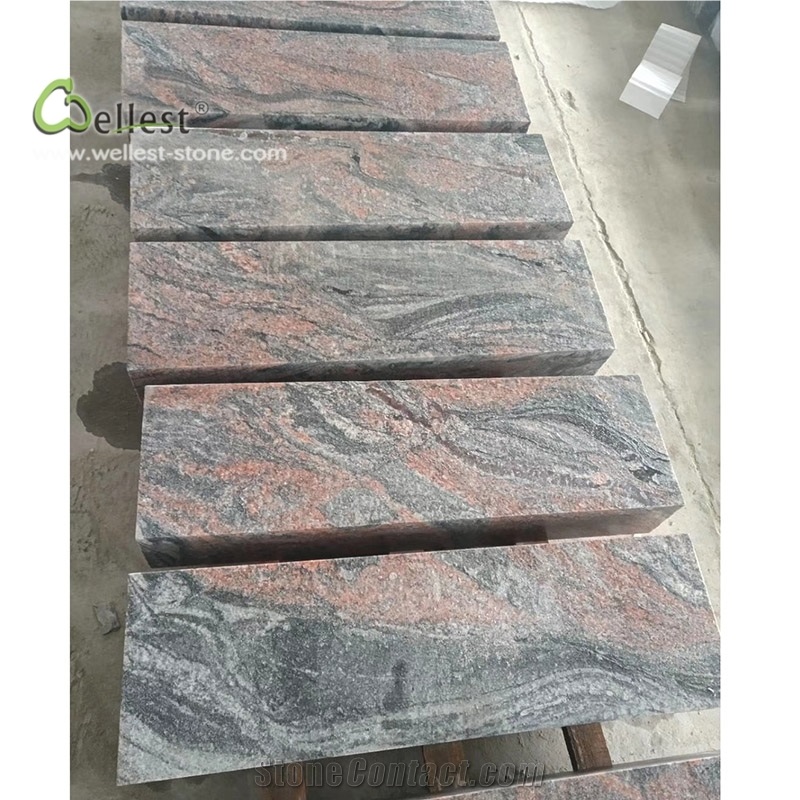 Red Black Mixed Color Kerb Stone