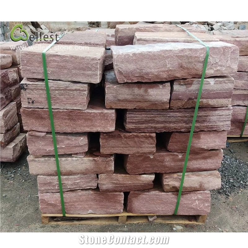 Rosy Brown Red Kerb Stone Curbstone