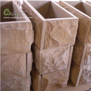 Rosy Brown Retaining Panel Fence Mushroomed Stone
