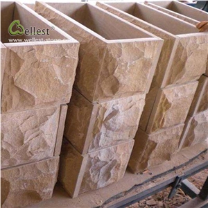 Rosy Brown Retaining Panel Fence Mushroomed Stone