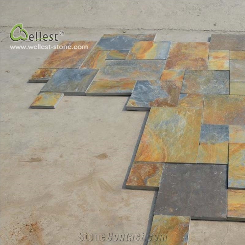 Rustic Brown French Pattern Paver Village Garden