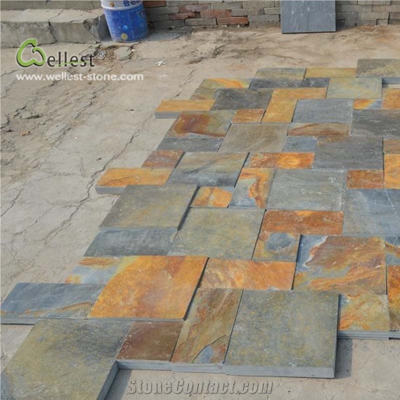 Rustic Brown French Pattern Paver Village Garden