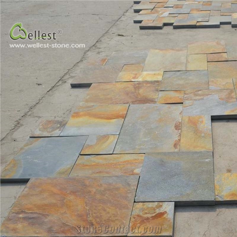 Rustic Brown French Pattern Paver Village Garden