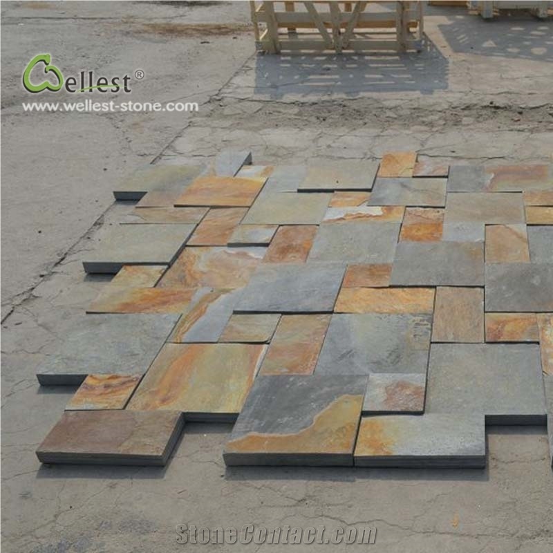 Rustic Brown French Pattern Paver Village Garden