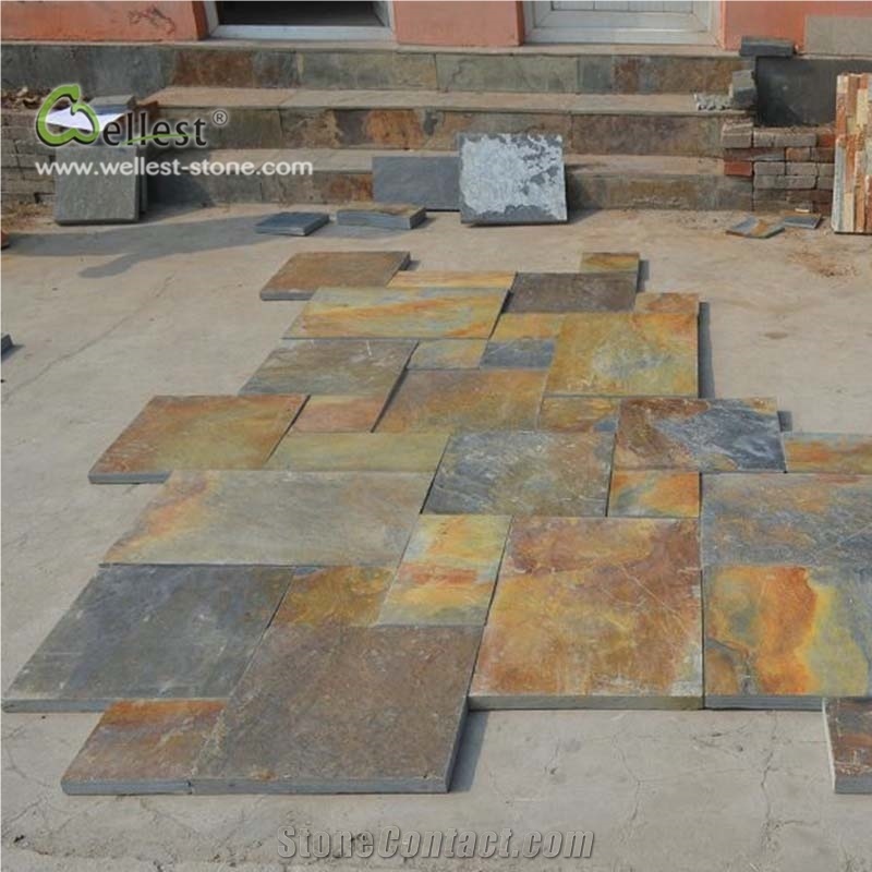 Rustic Brown French Pattern Paver Village Garden