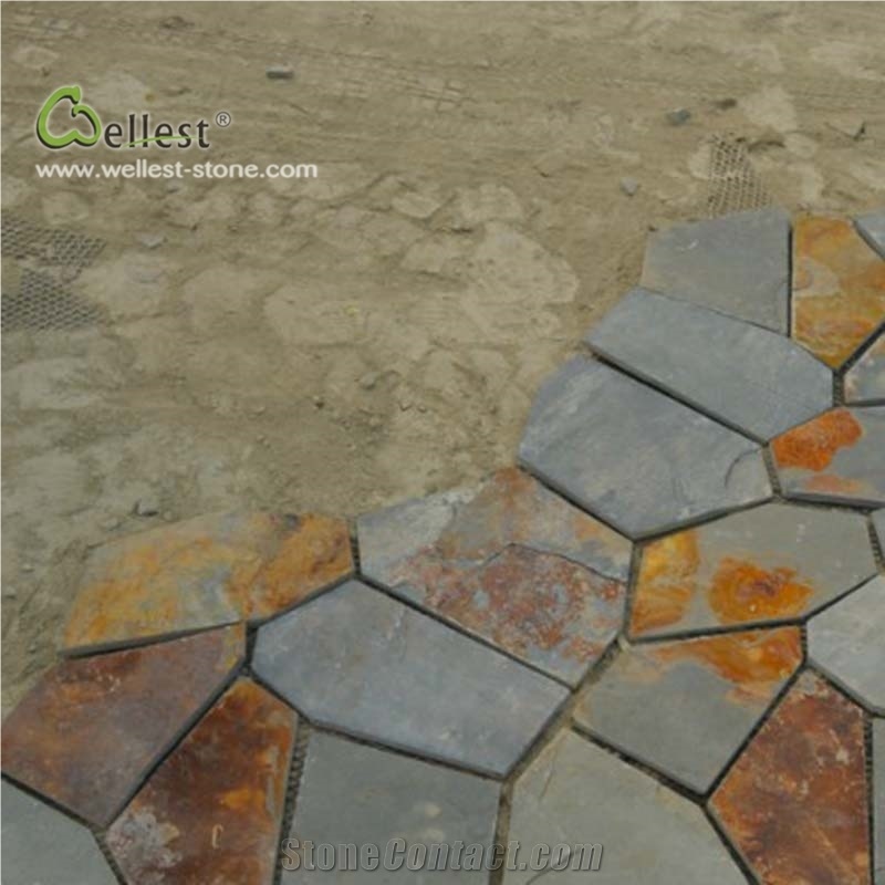 Rustic Meshed Random Crazy Flag Stone Slate St15