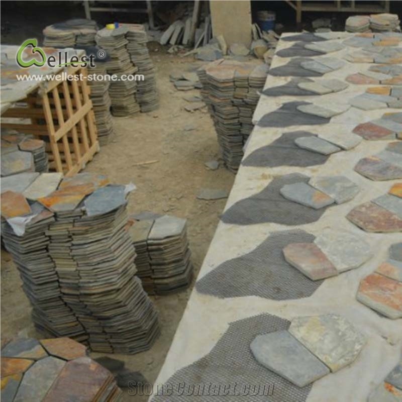 Rustic Meshed Random Crazy Flag Stone Slate St15