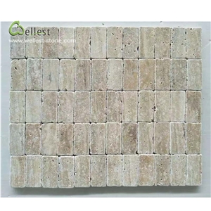 Wheat Beige Travertine Paver Brick Look Tumbled