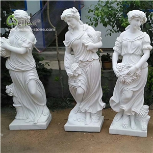 White Female Figure Statues Landscape Sculpture