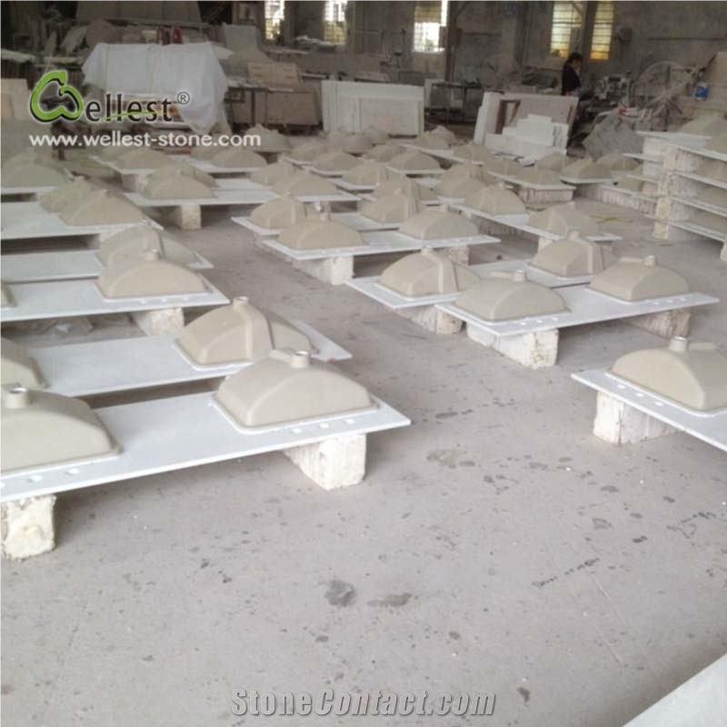 White Quartzite Vanity Tops Single Double Sink 310