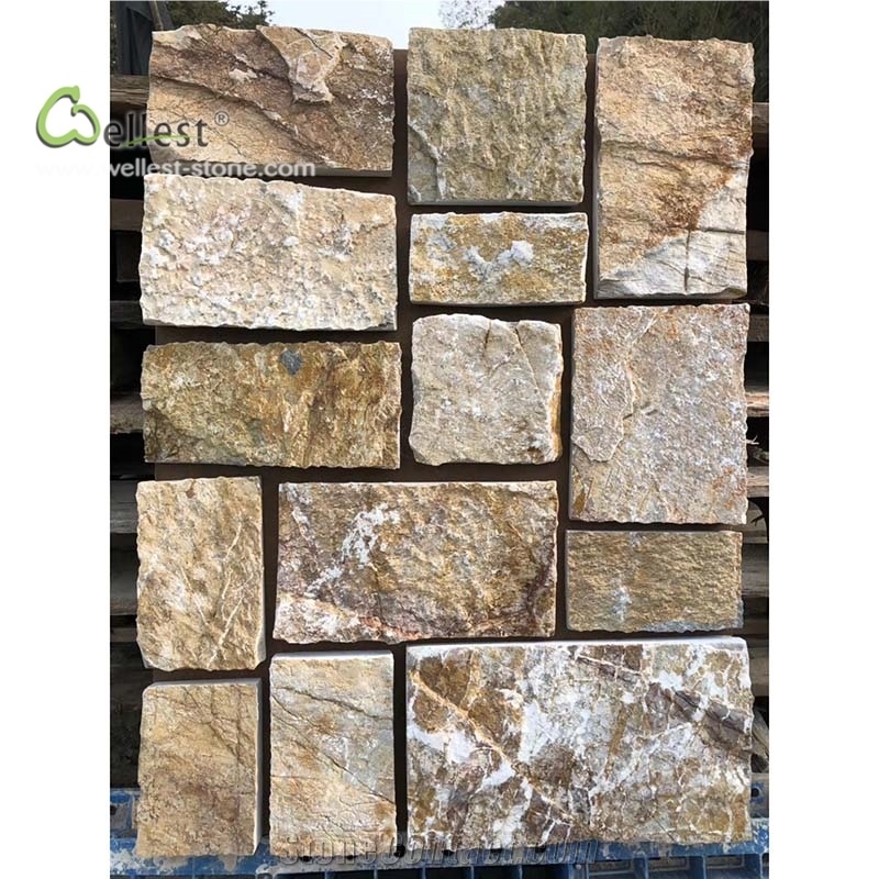 Yellow and Beige Loose Stone Brick Look