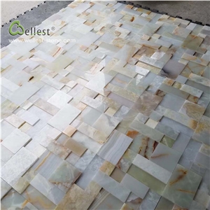 Yellow Beige Ledgestone Onyx Jade Veneer