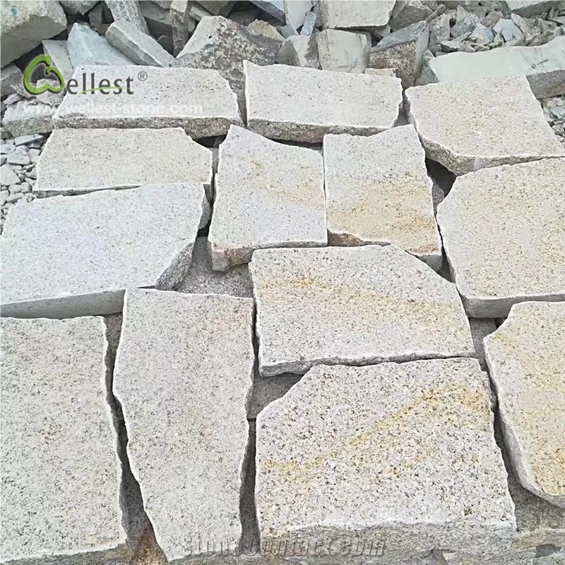 Yellow Beige Loose Stone Wall Cladding Facade
