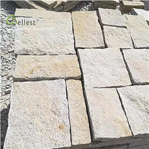 Yellow Beige Loose Stone Wall Cladding Facade