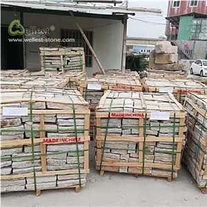 Yellow Beige Loose Stone Wall Cladding Facade