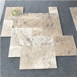 Yellow Golden Travertine French Pattern Floor Tile
