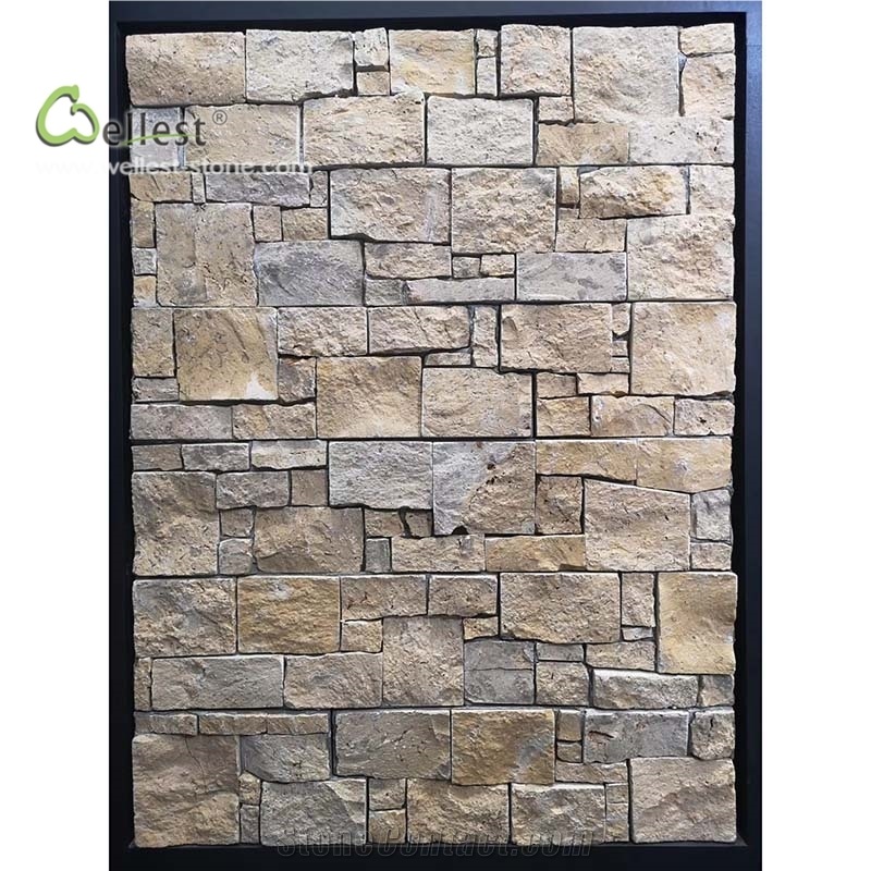 Yellow Ledgestone with Hole Texture Veneer