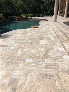Kiara Silver Travertine Pool Deck Pavers