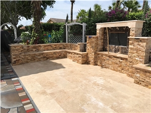 Scabos Travertine Ledgestone Veneer