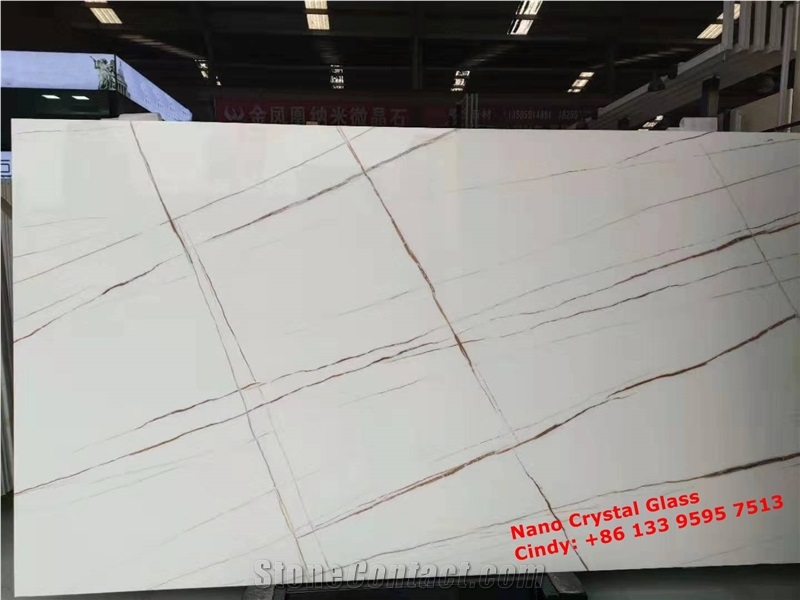 White Nano Crystal Glass Crystallized Slabs
