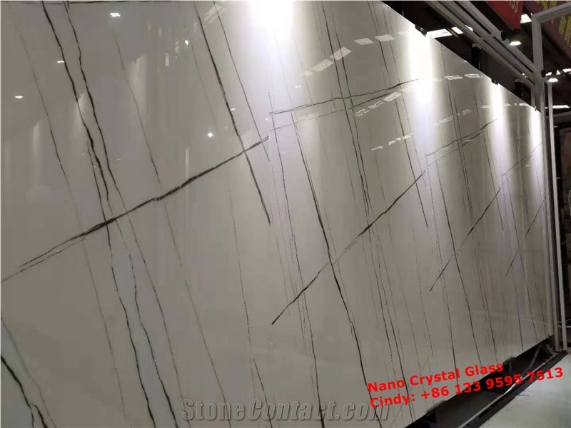 White Nano Crystal Glass Crystallized Slabs