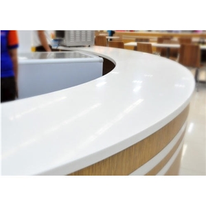 Artificial Marble Stone Acrylic White Color Reception Counter