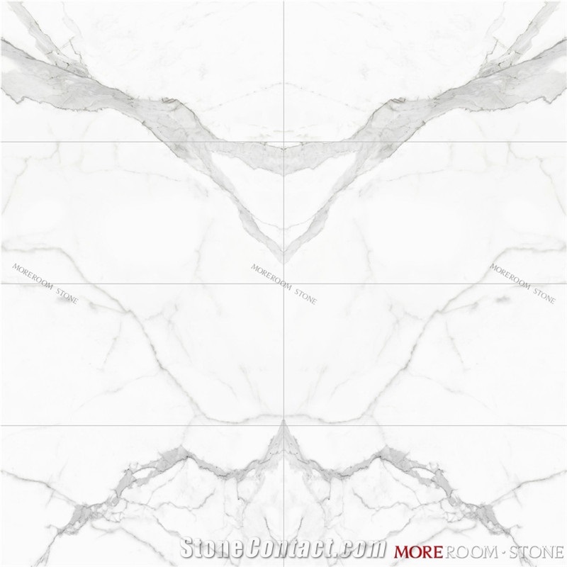 Bookmatch White Marble Look Porcelain Slab