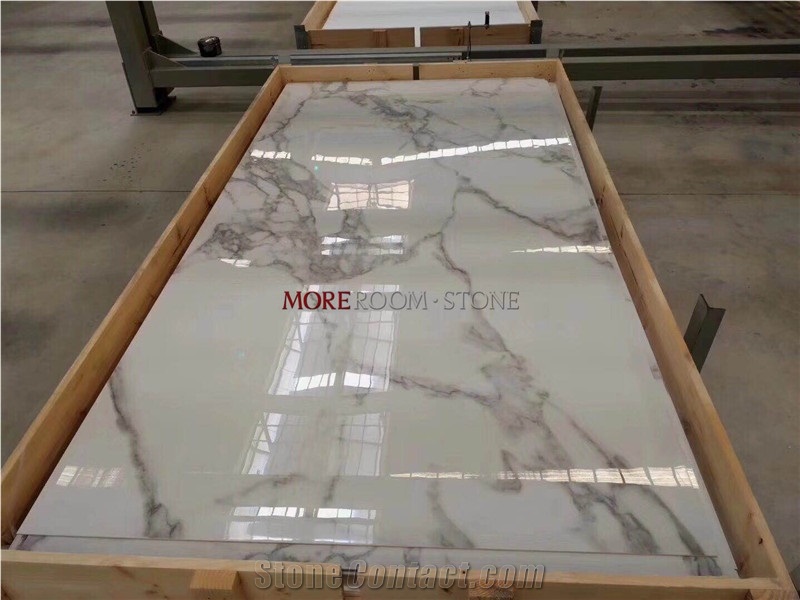 Bookmatch White Marble Look Porcelain Slab