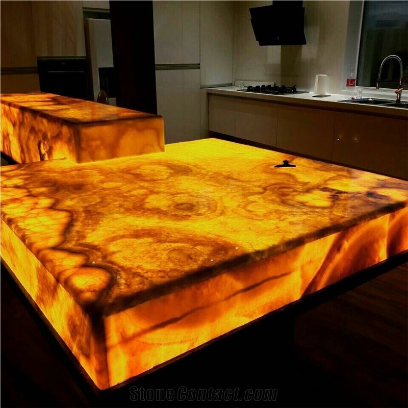 Natural Translucent Thin Onyx Stone Panel Backlit