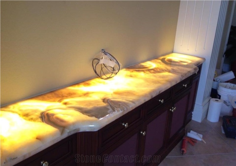 Natural Translucent Thin Onyx Stone Panel Backlit