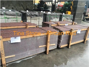 African Red Granite Slabs Bathroom Kitchen Tiles