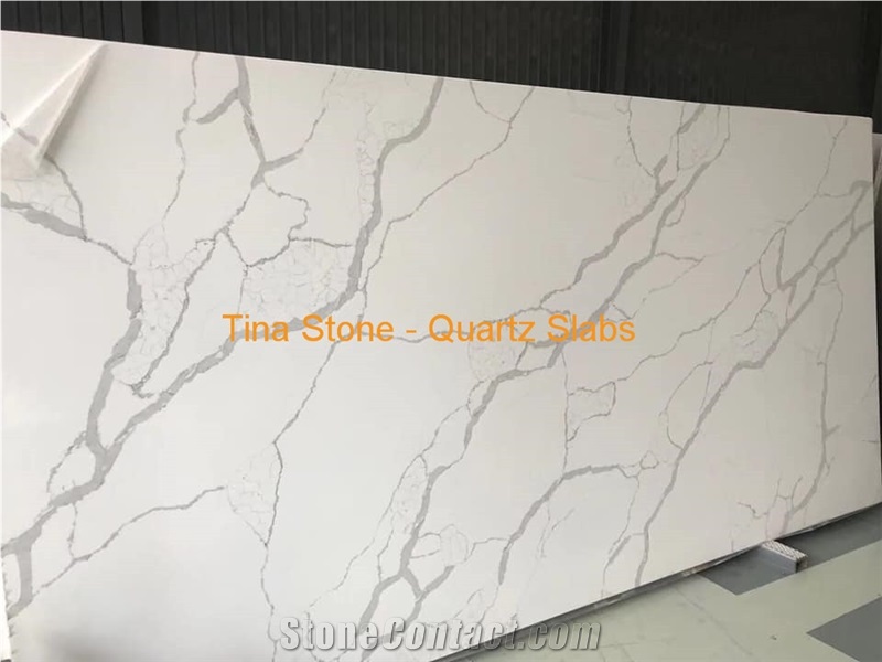 Quartz Black and White Color Slab Tiles Wall Floor