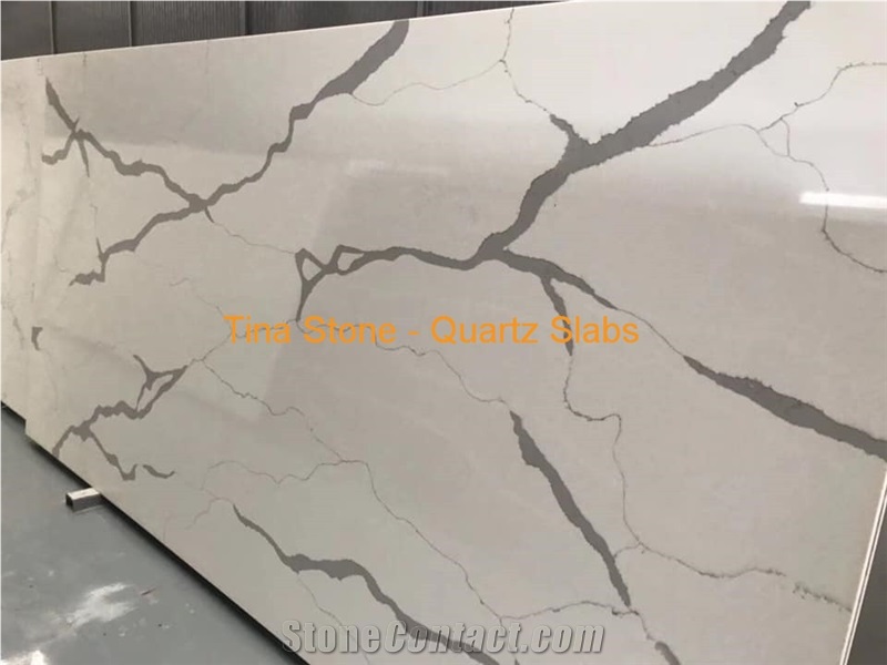 Quartz Black and White Color Slab Tiles Wall Floor