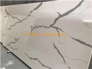 Quartz Black and White Color Slab Tiles Wall Floor
