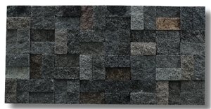 Bali Black Lavastone Wall Cladding Ledge Panels