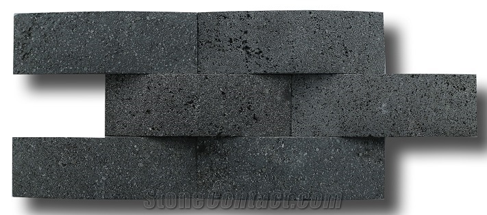 Bali Black Lavastone Wall Cladding Ledge Panels